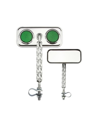 Rectangle Double Square Twisted Mirror Chrome...